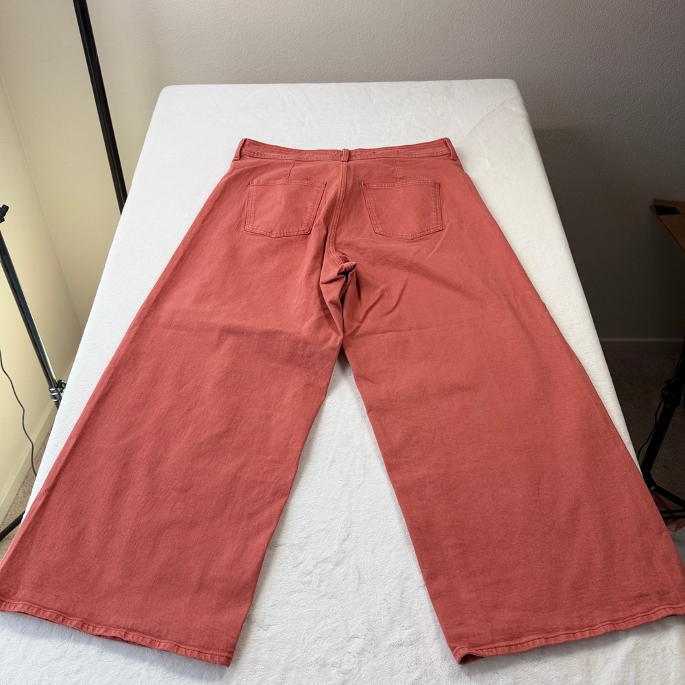 Universal Thread Sailor Wide Leg Pants Womens 17 Orange Good High Rise Stretch - Picture 8 of 14